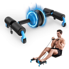 Multifunkciós hasizomedző kerék készlet - fekete fitness eszköz