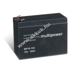 Multipower Ólom akku 12V 10Ah (Multipower) típus MP10-12C ciklusálló barkácsgép akkumulátor