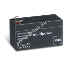 Multipower Ólom akku 12V 1,2Ah (Multipower) típus MP1,2-12 - VDS-minősítéssel barkácsgép akkumulátor