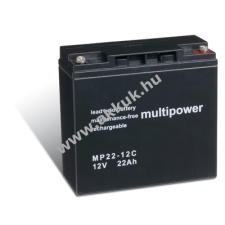 Multipower Ólom akku 12V 22Ah (Multipower) típus MP22-12C ciklusálló helyettesíti: 12V 20Ah barkácsgép akkumulátor
