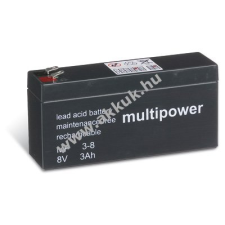 Multipower Ólom akku 8V 3Ah (Multipower) típus MP3-8 barkácsgép akkumulátor