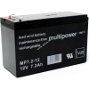 Multipower Ólom akku (Multipower) típus MP7,2-12 - VDS-minősítéssel (csatlakozó: F1)