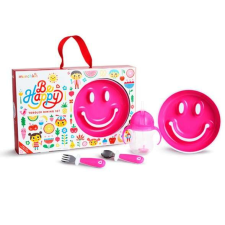 MUNCHKIN Be Happy étkészlet - pink babaétkészlet