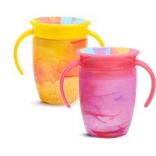 MUNCHKIN Miracle 360° Tie Dye Cup Tropical - sárga, rózsaszín, 2db, 207ml babaétkészlet
