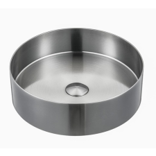  Munkalapos mosdókagyló rozsdamentes acél színben SAT Aurum 38x38 cm túlfolyó nélkül SATAUR3838BS szaniter