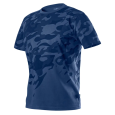  Munkavédelmi póló, CAMO Navy, tengerészkék, terepmintás, 100% pamut, XL