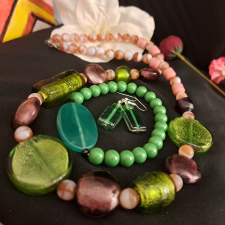  Muránói üveg szett, nagy, látványos és egyedi ékszer szett