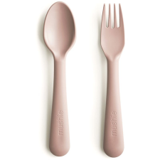 MUSHIE Fork and Spoon Set étkészlet Blush 2 db babaétkészlet