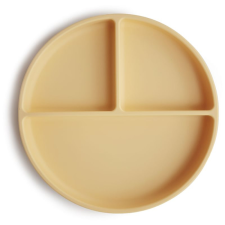 MUSHIE Silicone Suction Plate osztott tányér tapadókoronggal Daffodil 1 db babaétkészlet