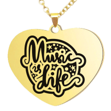  Music is Life medál lánccal, választható több formában és színben nyaklánc