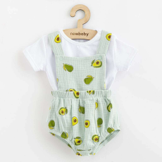  Muslin babakészlet Rövidnadrág és Póló New Baby Avocado, vel. 74 (6-9 h)