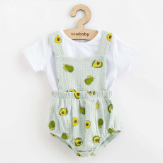  Muslin babakészlet Rövidnadrág és Póló New Baby Avocado, vel. 80 (9-12 h)