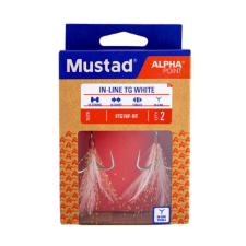 MUSTAD IN-LINE TRIPLE GRIP, RED TINSEL, 4 2DB/CSOMAG horog