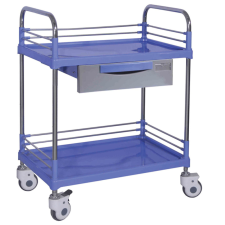  Műszerasztal, köszer kocsi 2 polcos, fiókkal - 73x48x90 cm gyógyhatású készítmény