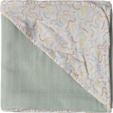  Muszlin törölköző kapucnival Luma Multi Lines 90 x 90 cm babatörülköző, kifogó