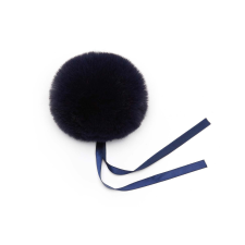 Műszőrme pompom, 11cm - Sötét kék rövidáru