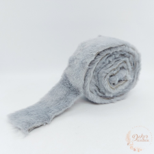  Műszőrme szalag - szürke - 2x4x110 cm dekorációs kellék