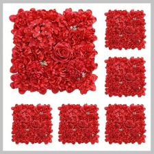  Művirág dekorációs falpanel 6 db piros BH135643-4 dekoráció