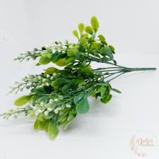  Műzöld fehér bogyókkal dekorációs kellék