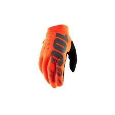 MX kesztyűk 100% Brisker neon narancs/fekete XL motoros kesztyű