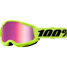  MX Szemüveg 100% Strata 2 neon sárga rózsaszín tükör motoros szemüveg