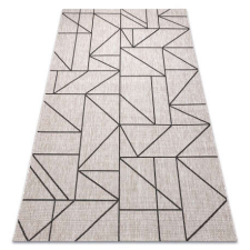 My carpet company kft Fonott sizal floorlux szőnyeg 20605 ezüst / fekete / bézs HÁROMSZÖGEK, GEOMETRIAI 60x110 cm lakástextília