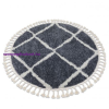 My carpet company kft Szőnyeg BERBER CROSS B5950 kör szürke / fehér Rojt shaggy kör 160 cm