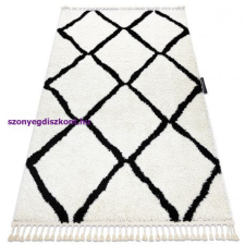 My carpet company kft Szőnyeg BERBER CROSS fehér Rojt shaggy 200x290 cm lakástextília