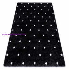 My carpet company kft Szőnyeg FLUFFY 2370 shaggy pontok - antracit / fehér 200x290 cm lakástextília