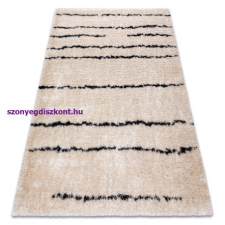 My carpet company kft Szőnyeg FLUFFY 2371 shaggy csík - krém / antracit 160x220 cm lakástextília