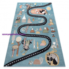 My carpet company kft Szőnyeg FUN Route gyerekeknek, utca, állatok kék 140x190 cm lakástextília