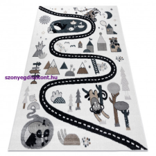 My carpet company kft Szőnyeg FUN Route gyerekeknek, utca, állatok krém 180x270 cm lakástextília