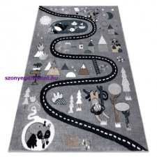 My carpet company kft Szőnyeg FUN Route gyerekeknek, utca, állatok szürke 160x220 cm lakástextília