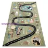 My carpet company kft Szőnyeg FUN Route gyerekeknek, utca, állatok zöld 180x270 cm