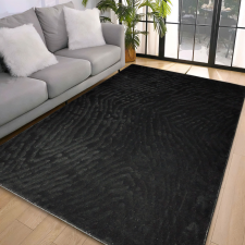 My carpet Den. Deluxy design Fekete Puha Szőnyeg 80x150cm-hátul gumis lakástextília