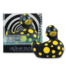  My Duckie Happiness 2.0 - pöttyös kacsa vízálló csiklóvibrátor (fekete-sárga) vibrátorok