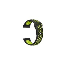 Mybandz 20SKU4578 lélegző szilikon óraszíj / fekete-zöld / 20mm okosóra kellék
