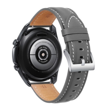 Mybandz 22SKU4565 ELEGÁNS BŐRÓRASZÍJ - SZÜRKE - EZÜST CSATTAL / 22MM okosóra kellék