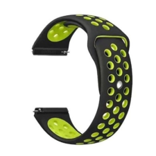 Mybandz lélegző szilikon óraszíj 20mm, fekete-zöld (20SKU4578) okosóra kellék