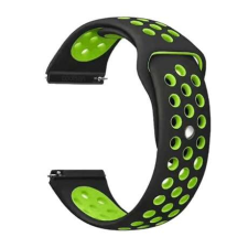 Mybandz Lélegző szilikon óraszíj / fekete-zöld / 20mm 20SKU4578 okosóra kellék