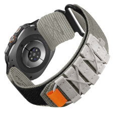 Mybandz Military tépőzáras szövet szíj-szürke-fekete/Samsung Galaxy Watch Ultra okosóra kellék