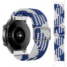 Mybandz Rugalmas szövet óraszíj 22mm fehér-kék okosóra kellék