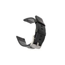 Mybandz Univerzális Olasz Bőr szíj 22mm - Fekete/Ezüst okosóra kellék