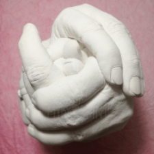 MyBBPrint CSALÁDI szobor készítő talapzattal - 4 tagú - baba és felnőtt, lábszobor, kézszobor, lenyomat dekorációs készlet