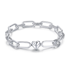  MyCharm Kicsi Szív 925 Ezüst Női Láncos Charm Karkötő – 17 cm karkötő