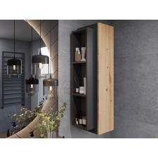 Mylife elis függőleges fürdőszoba szekrény matt fekete fürdőszoba bútor
