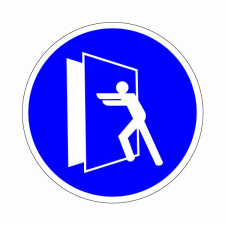 N/A Az ajtó zárva tartandó! (DKRF-REND-1401-1) információs címke