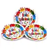 N/A Boldog születésnapot feliratos papírtányér 23 cm - Konfetti mintás ( 6 db / csomag )