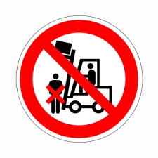 N/A Felemelt teher alatt tartózkodni tilos! (DKRF-TIL-1238-1) információs címke