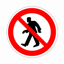N/A Gyalogosok számára tilos! (DKRF-TIL-1236-1) információs címke